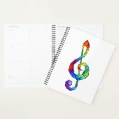 Rainbow musical key treble clean planner (Display)