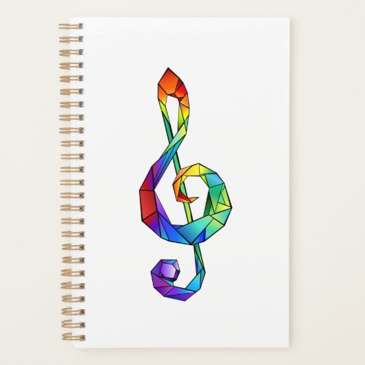 Rainbow musical key treble clean planner (Voorkant)