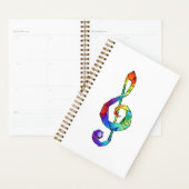 Rainbow musical key treble clean planner (Display)