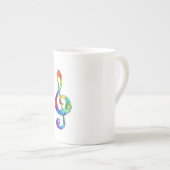 Rainbow musical key treble clean porselein kop (Voorkant rechts)
