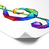 Rainbow musical key treble clean poster (Hoek)