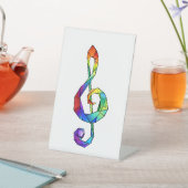 Rainbow musical key treble clean reclamebord met voetstuk (Insitu)