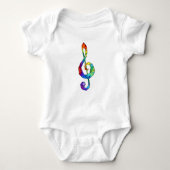 Rainbow musical key treble clean romper (Voorkant)