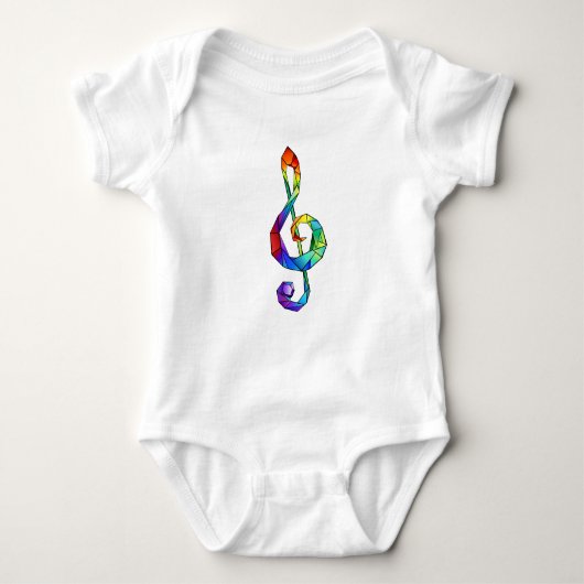 Rainbow musical key treble clean romper (Voorkant)