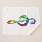 Rainbow musical key treble clean sherpa deken (Voorkant (horizontaal))