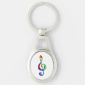 Rainbow musical key treble clean sleutelhanger (Voorkant)