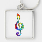 Rainbow musical key treble clean sleutelhanger (Voorkant)