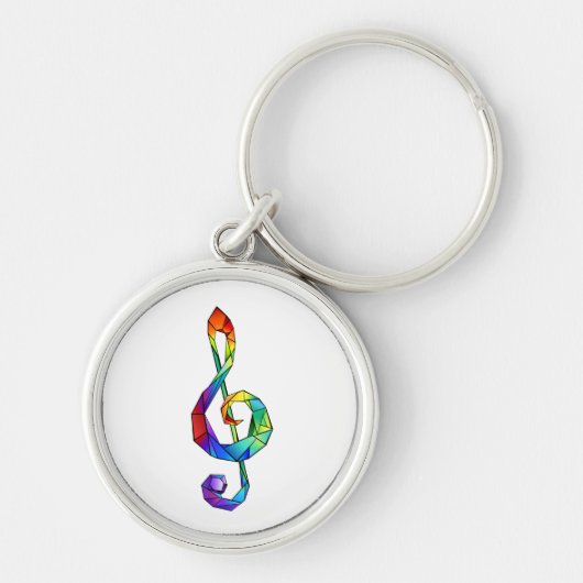 Rainbow musical key treble clean sleutelhanger (Voorkant)
