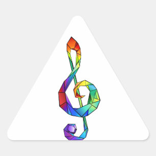 Rainbow musical key treble clean sticker