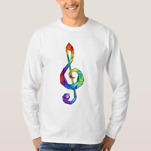 Rainbow musical key treble clean t-shirt (Voorkant)