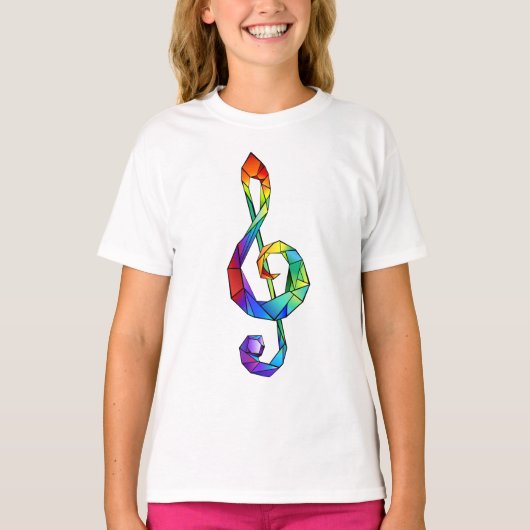 Rainbow musical key treble clean t-shirt (Voorkant)