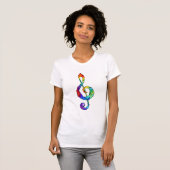 Rainbow musical key treble clean t-shirt (Voorkant volledig)