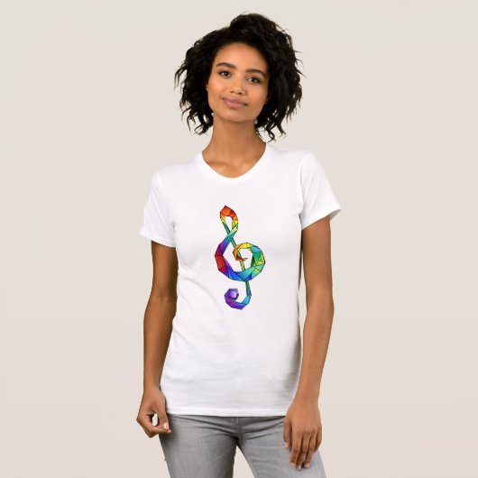Rainbow musical key treble clean t-shirt (Voorkant volledig)