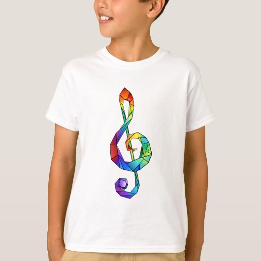 Rainbow musical key treble clean t-shirt (Voorkant)