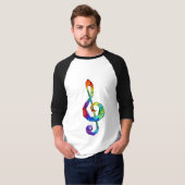 Rainbow musical key treble clean t-shirt (Voorkant volledig)