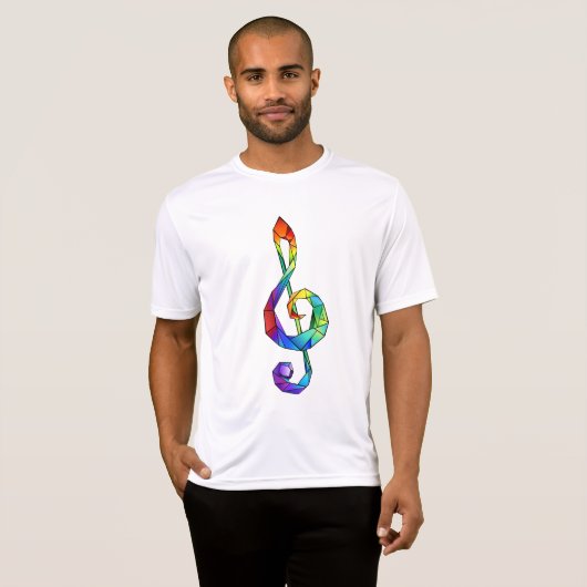 Rainbow musical key treble clean t-shirt (Voorkant volledig)