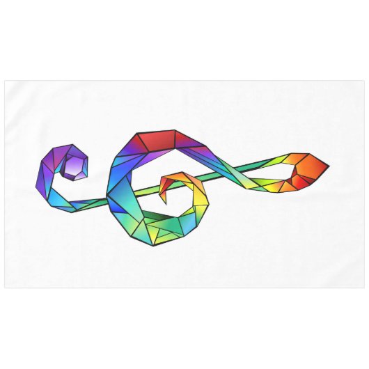 Rainbow musical key treble clean tafelkleed (Voorkant (Horizontaal))