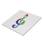 Rainbow musical key treble clean tegeltje (Zijkant)