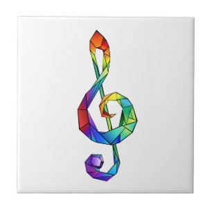 Rainbow musical key treble clean tegeltje