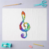 Rainbow musical key treble clean tissuepapier (Craft)