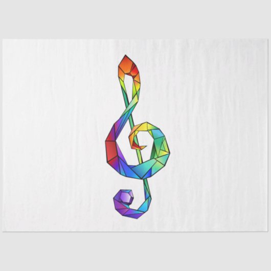 Rainbow musical key treble clean tissuepapier (Voorkant)
