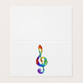Rainbow musical key treble clean visitekaartje (Buitenkant ongevouwen)