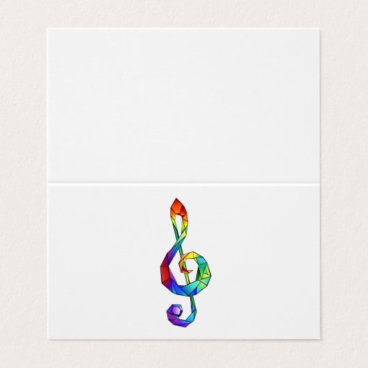 Rainbow musical key treble clean visitekaartje (Buitenkant ongevouwen)
