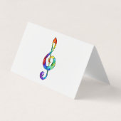 Rainbow musical key treble clean visitekaartje (Voorkant)