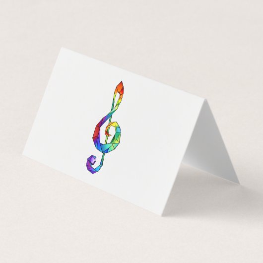 Rainbow musical key treble clean visitekaartje (Voorkant)