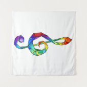 Rainbow musical key treble clean wandkleed (Voorkant (horizontaal))