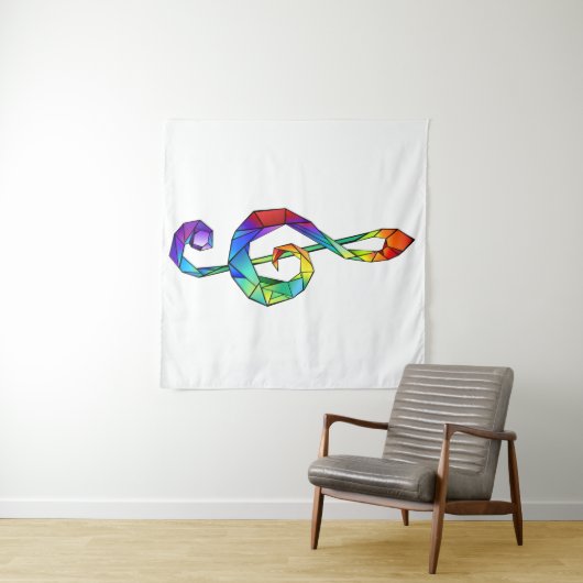 Rainbow musical key treble clean wandkleed (In Situ (horizontaal))