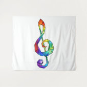 Rainbow musical key treble clean wandkleed (Voorkant (horizontaal))