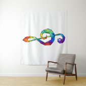 Rainbow musical key treble clean wandkleed (In situ)
