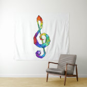 Rainbow musical key treble clean wandkleed (In Situ (horizontaal))