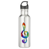 Rainbow musical key treble clean waterfles  (Voorkant)