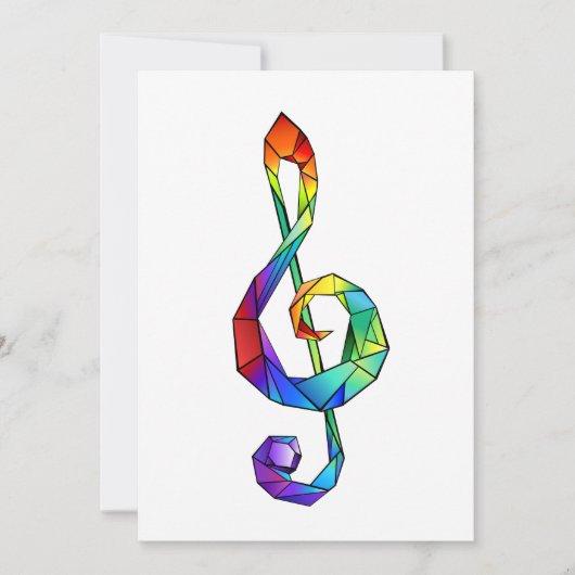 Rainbow Musical Key treble cleet Bedankkaart (Voorkant)