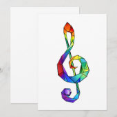 Rainbow Musical Key treble cleet Bedankkaart (Voorkant / Achterkant)