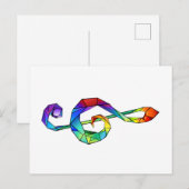 Rainbow Musical Key treble cleet Feestdagenkaart (Voorkant / Achterkant)