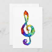 Rainbow Musical Key treble cleet Kaart (Voorkant / Achterkant)