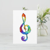 Rainbow Musical Key treble cleet Kaart (Staand voorkant)