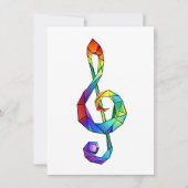 Rainbow Musical Key treble cleet Kaart (Voorkant)