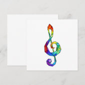 Rainbow Musical Key treble cleet Kaart (Voorkant / Achterkant)