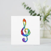 Rainbow Musical Key treble cleet Kaart (Staand voorkant)