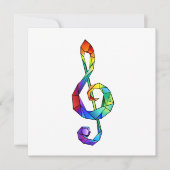 Rainbow Musical Key treble cleet Kaart (Voorkant)