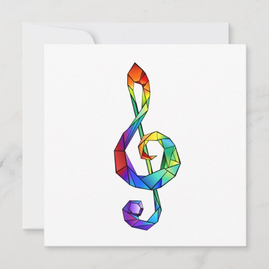Rainbow Musical Key treble cleet Kaart (Voorkant)