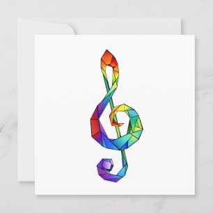 Rainbow Musical Key treble cleet Kaart