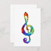 Rainbow Musical Key treble cleet Kaart (Voorkant / Achterkant)