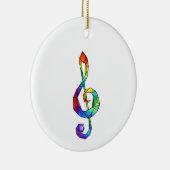 Rainbow Musical Key treble cleet Keramisch Ornament (Rechts)