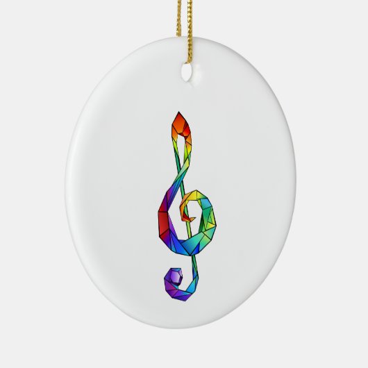 Rainbow Musical Key treble cleet Keramisch Ornament (Rechts)