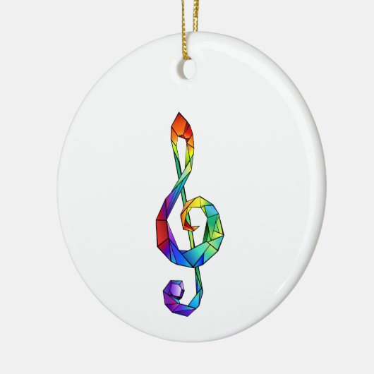 Rainbow Musical Key treble cleet Keramisch Ornament (Links)